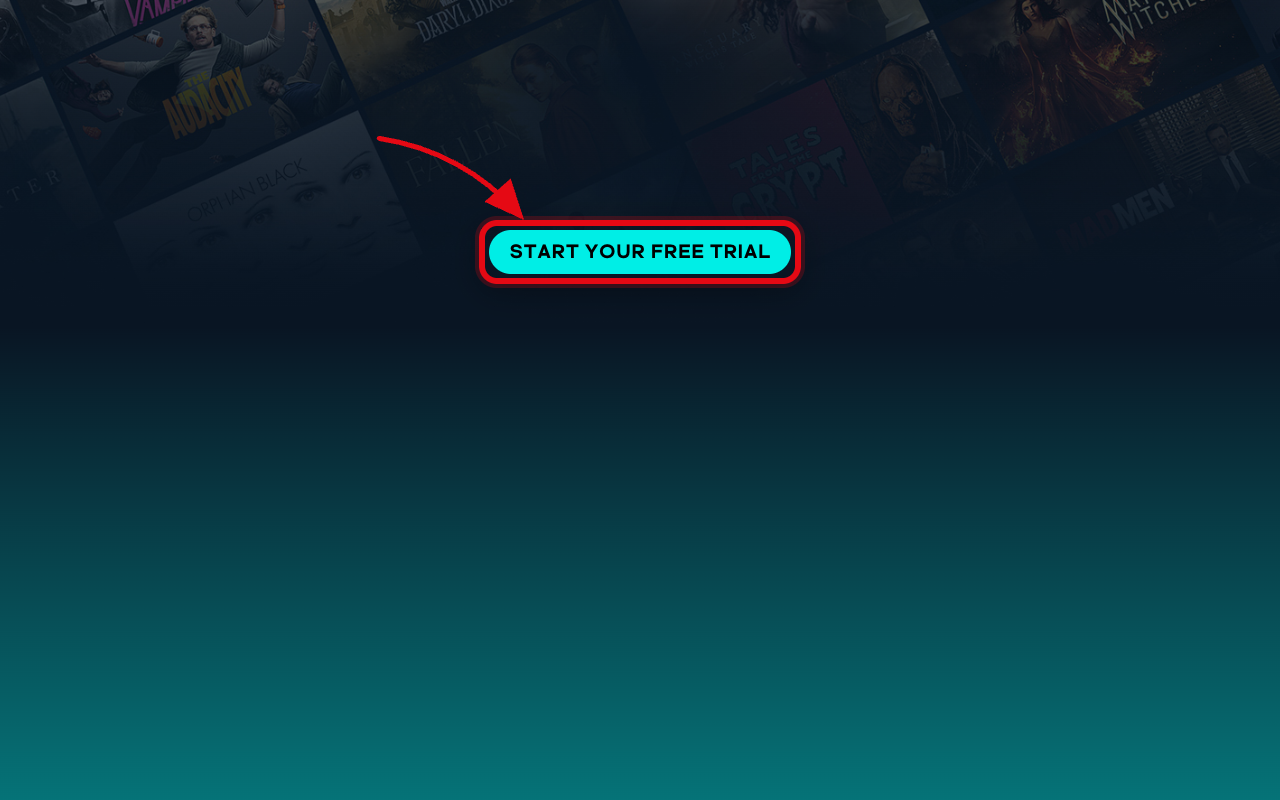 Where to click to start the AMC+ free trial