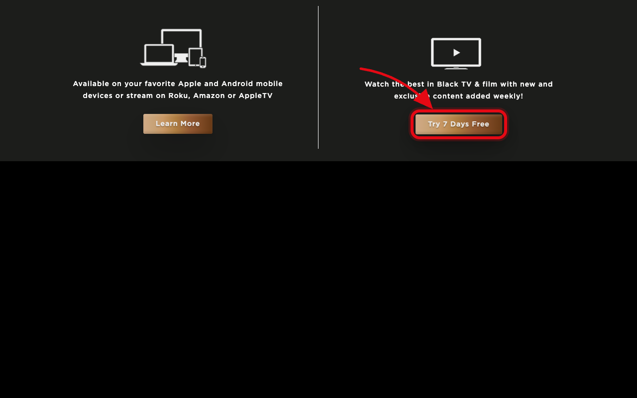 Where to click to start the Allblk free trial