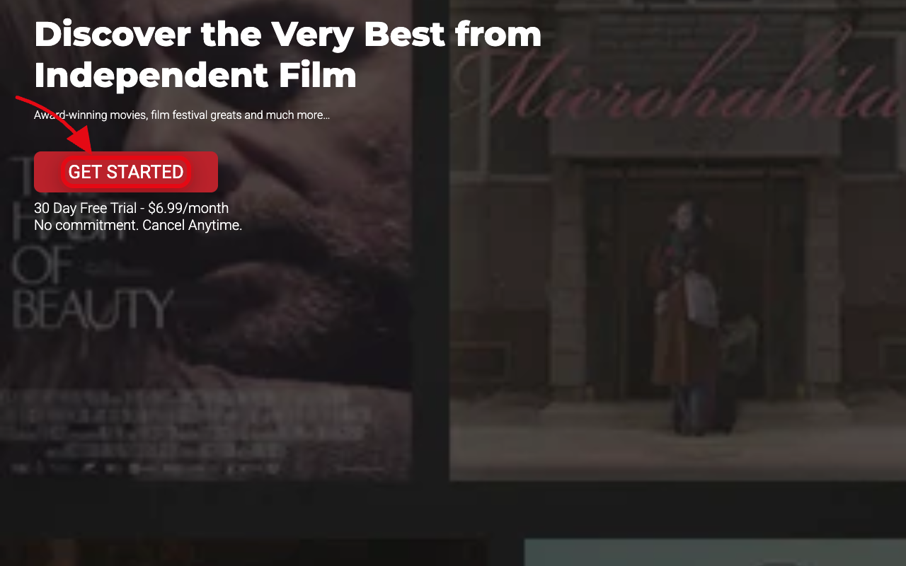 Where to click to start the Flix Premiere free trial