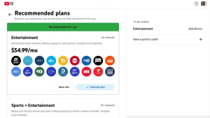 Youtube TV Entertainment Plan  logo
