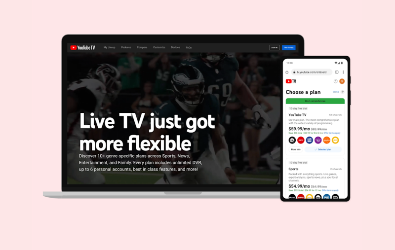 YouTube TV Sports + News + Entertainment Plan